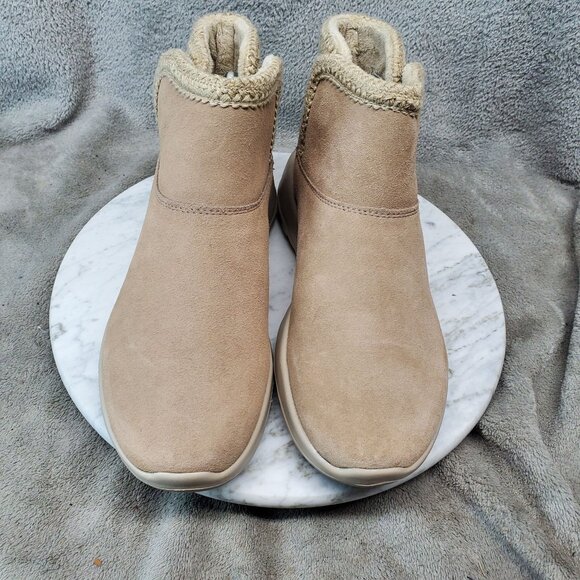 Skechers Shoes Womens Size 8 Joy Rosewood Tan Suede Faux Fur Lined Ankle Boot - Picture 5 of 9